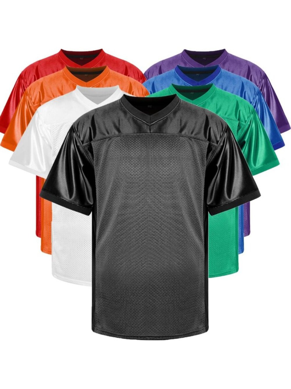 Men's Blank Mesh Football Jersey - Athletic Practice Shirt, Black & White Sports